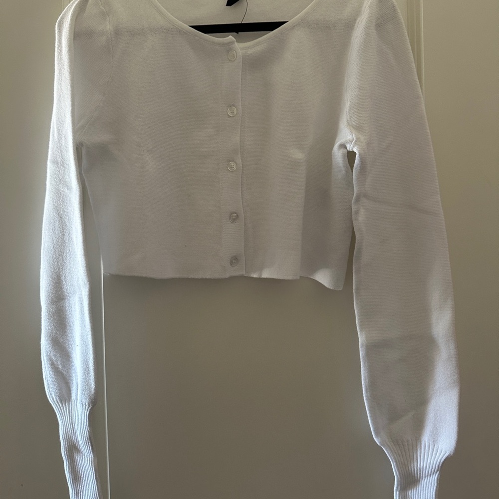 White Button-Up Women's Cardigan